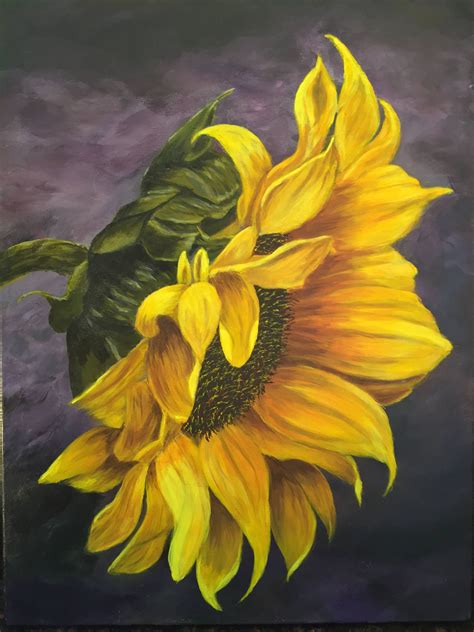 "Sunflower" Painting this was quite a challenge https://www.etsy.com ...