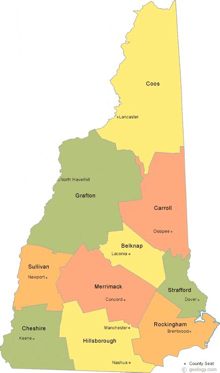 Nh County Map With Towns - Agathe Laetitia