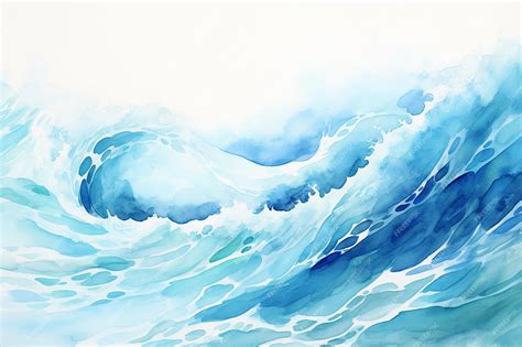 Premium AI Image | Ocean Waves Watercolor