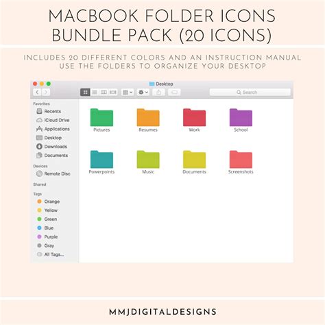 Bright Rainbow Folder Icons Folder Icon Color Pack Mac OS Systems ...