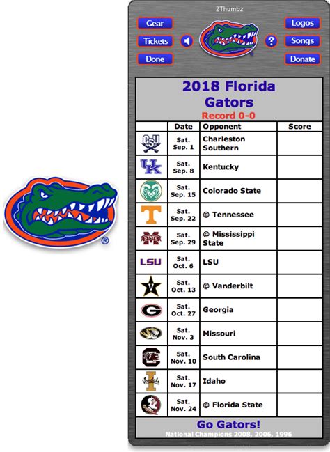 Get your 2018 Florida Gators Football Schedule App for Mac OS X - Go ...