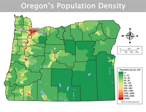 Population Map Of Oregon - Real Map Of Earth