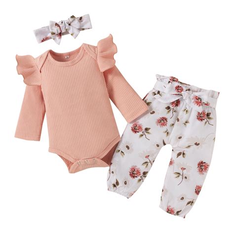 Viworld Newborn Baby Girl Clothes Infant Outifts Long Sleeve Romper ...