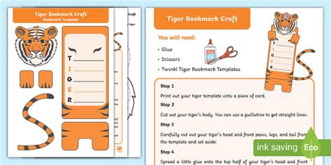 FREE! - Acrostic Poem Tiger Bookmark Craft (Teacher-Made)