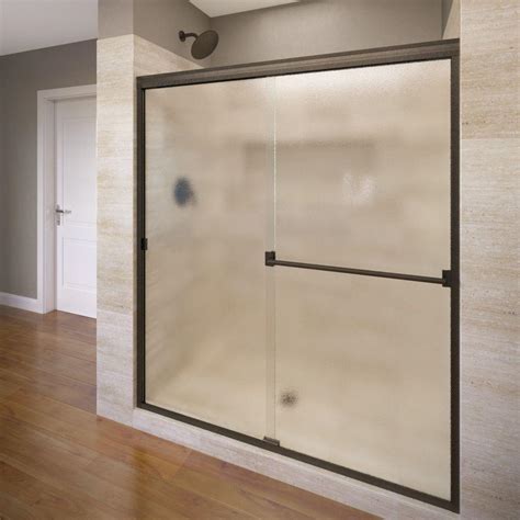 Basco Classic 60 in. x 70 in. Semi-Frameless Sliding Shower Door in Oil ...