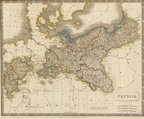 A map of Prussia by Sidney Hall, 1827 | Map, Vintage wall art ...