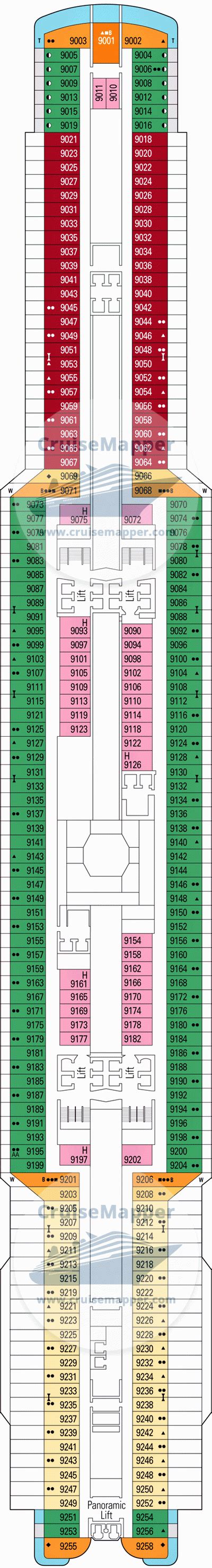 MSC Seaside deck 9 plan | CruiseMapper