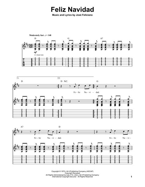 Feliz Navidad by Jose Feliciano - Guitar Tab Play-Along - Guitar Instructor