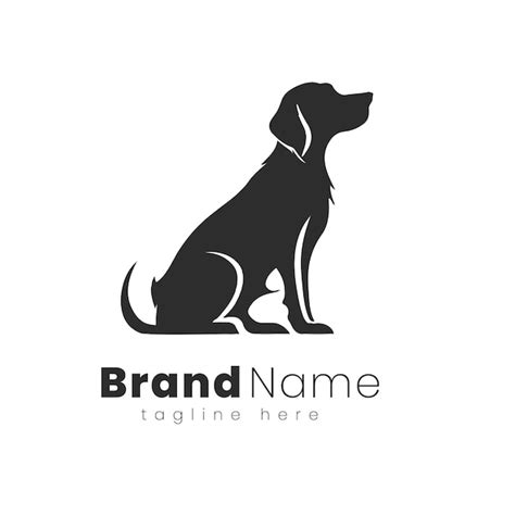 Premium Vector | Dog minimal black logo dog silhouette