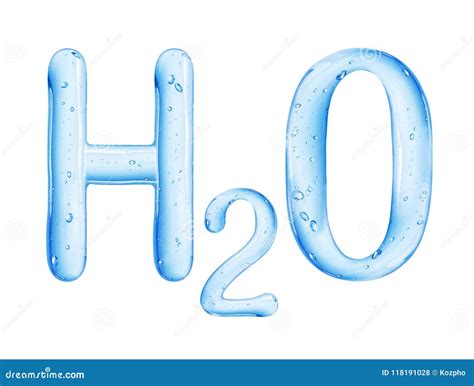 Chemical Formula of Water Isolated on White Background Stock ...