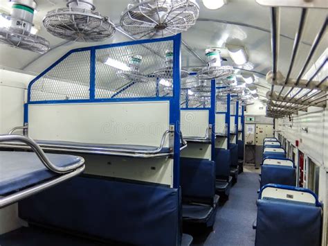 Indian Passenger Train Interior. New General Coach Stock Image - Image ...