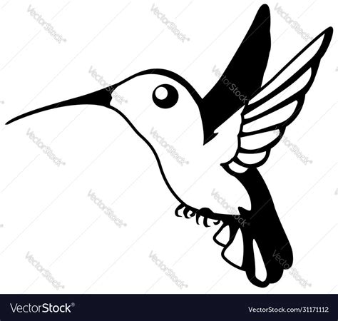 Hummingbird stencil Royalty Free Vector Image - VectorStock