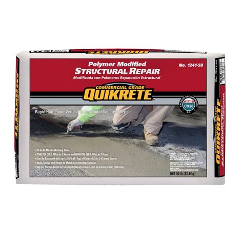 Quikrete 50 Lbs Polymer Modified Structural Repair Cement Mix 124158 ...