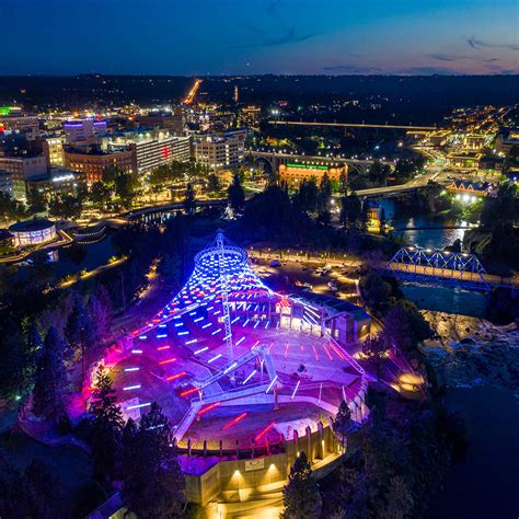 Riverfront Park Pavilion at night - Berger PartnershipBerger Partnership