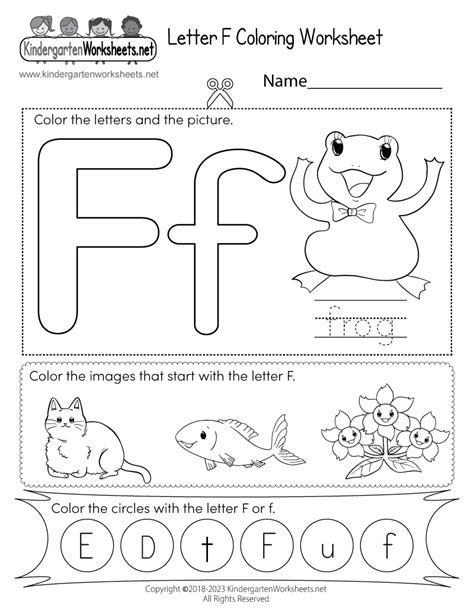 Letter F Coloring Worksheet - Free Printable, Digital, & PDF