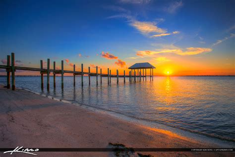 Stuart Florida Sunset Pier Okeechobee Waterway