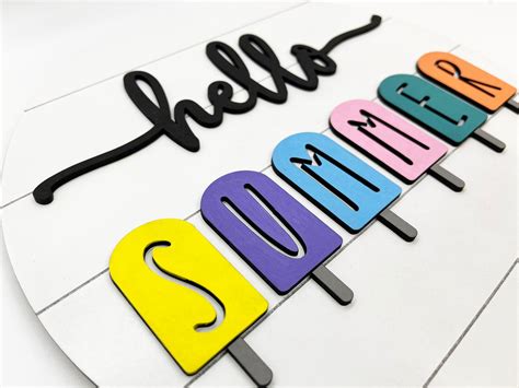 DIY Sign Kit Hello Summer Popsicle Shiplap Sign Welcome - Etsy