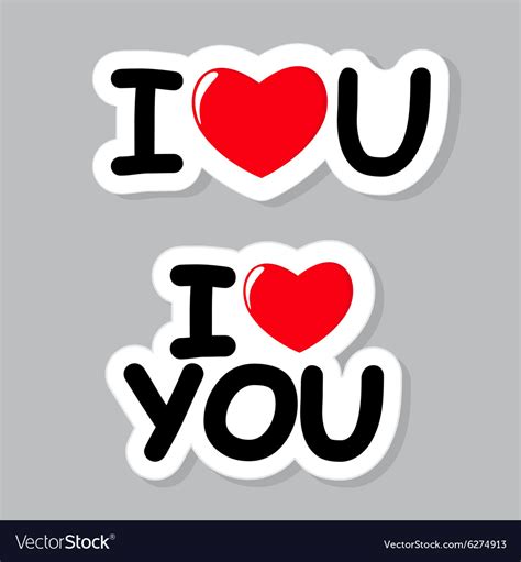 I love you sticker Royalty Free Vector Image - VectorStock