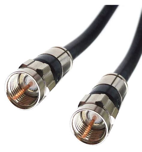 RG6 Coaxial Quad Shield Cable F-Type Black