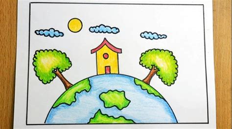 Earth day drawing | Earth drawing | Environment drawing | Earth day ...