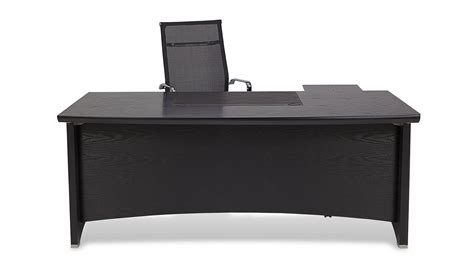 Washington Executive Desk with Return and File Cabinet - Black | Zuri ...