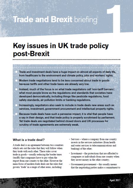 Trade Justice Movement | Key Issues in UK Trade Policy Post-Brexit