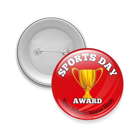 Sports Day Award Trophy Button Badge