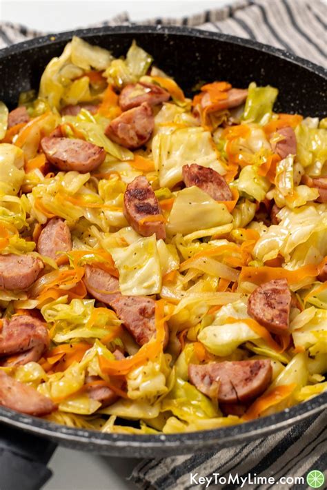 BEST Cabbage and Sausage {with VIDEO} - Key To My Lime