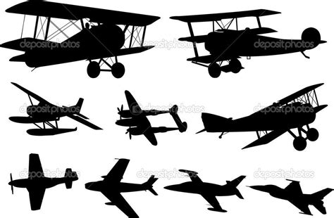 silhouette+vintage+plane | Vintage Airplane Silhouette Airplanes ...