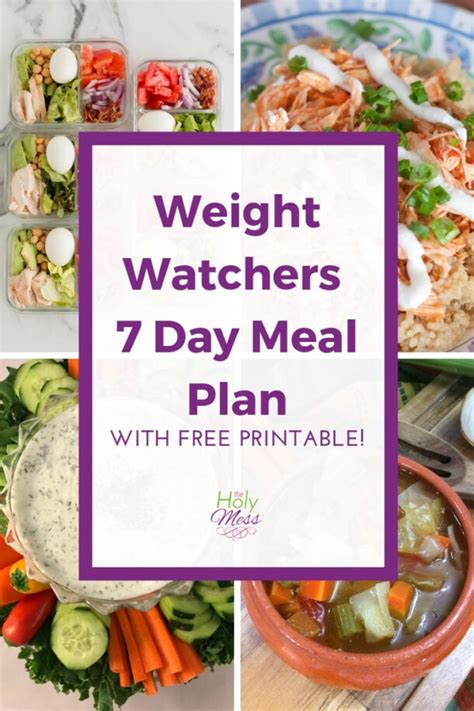 Weight Watchers 7 Day Meal Plan: Basic MyWW Green, Blue, Purple The ...