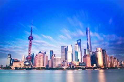 Shanghai Skyline Under Blue Sky · Free Stock Photo