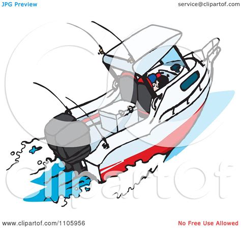 Clipart Motor Boat - Royalty Free Vector Illustration by Dennis Holmes ...