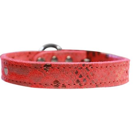 Dragon Skin Genuine Leather Dog Collar, Red - Size 24, 1 - Kroger