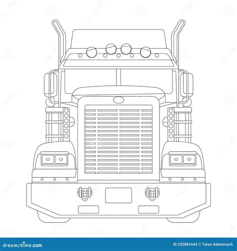 Semi Truck Outline Drawing Side Profile