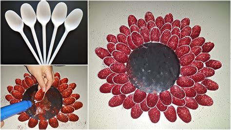 DIY Plastic Spoon Mirror - Easy Wall Decor - DIY Plastic Spoon Crafts