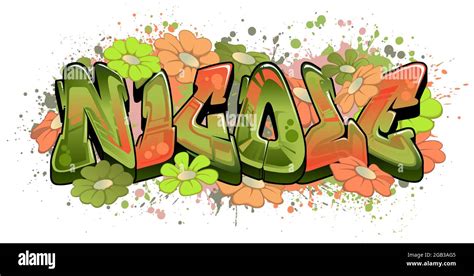 Graffiti styled Name Design - Nicole Cool legible graffiti art Stock ...