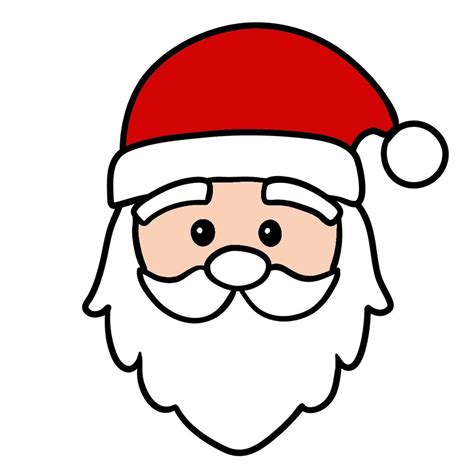 How to draw Santa's face - Sketchok easy drawing guides