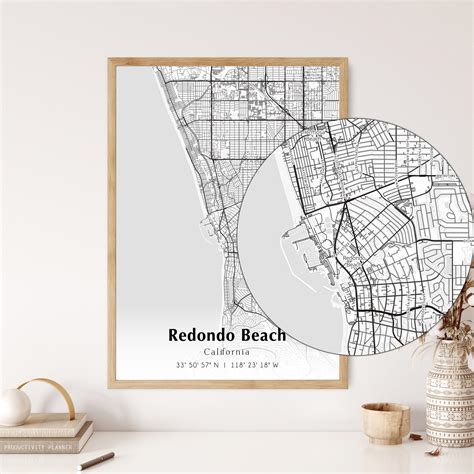 Map of Redondo Beach Digital File, Modern City Map, Redondo Beach ...