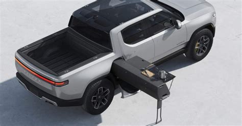 Rivian Adds Modular Camping Kitchen To 800-HP Electric Pickup Truck