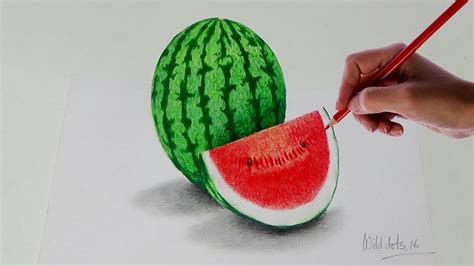 Watermelon Color Pencil Drawing