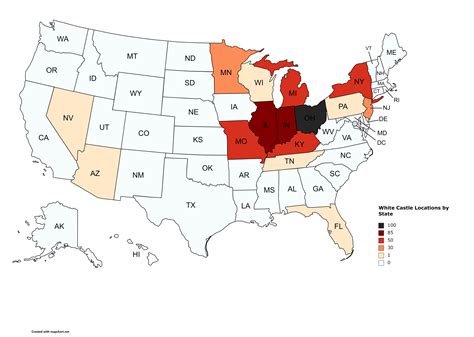 White Castle Locations by U.S. State. : MapPorn