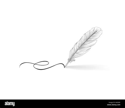 Feather pen writing calligraphy. Literature retro sign Stock Vector ...