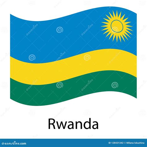 Rwanda Flag. Isolated National Flag of Rwanda. Waving Flag of the ...