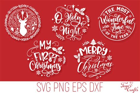 Round Christmas Ornaments SVG Pack | Round Sign SVG Cricut By Anastasia ...