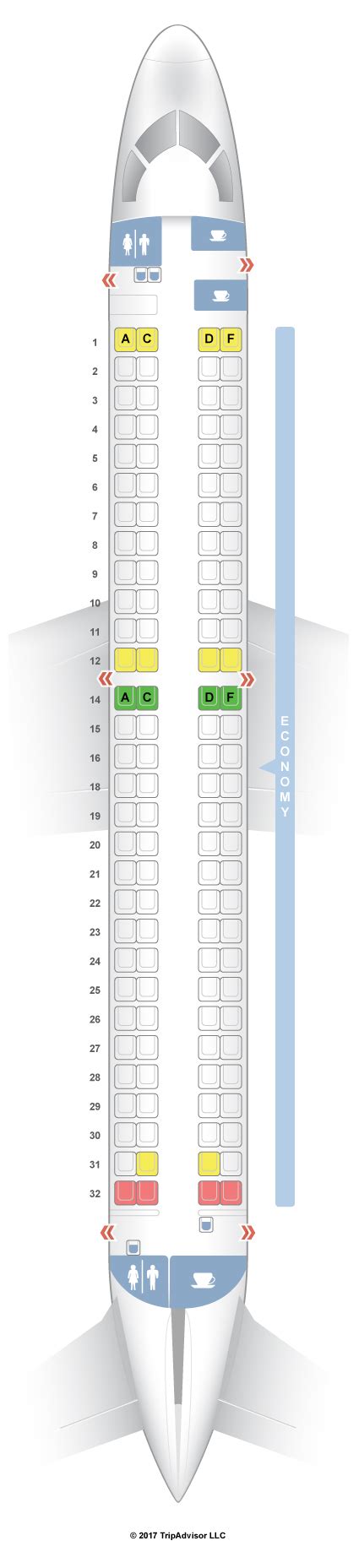 Embraer 195 E2 Seat Map