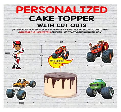 Personalized Blaze and the Monster Machine Birthday Party Cake Topper Combo