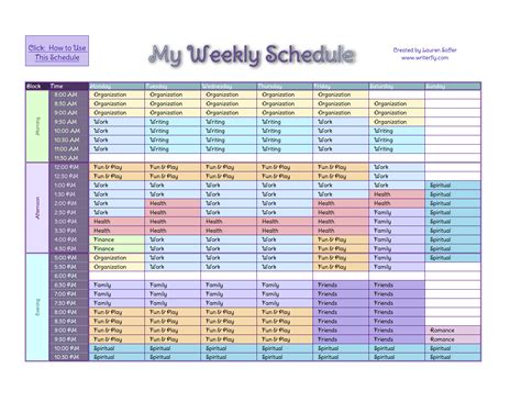 Schedule Of Works Template Excel – printable schedule template