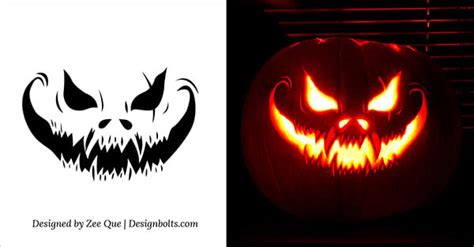 Scary Pumpkin Carving Templates With Dots