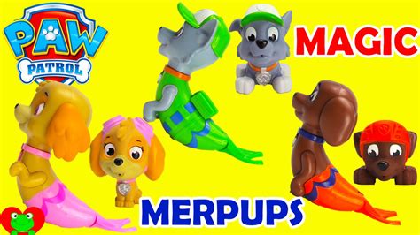 Paw Patrol Magic Merpups Saves Mermaids with Shopkins Surprises - YouTube