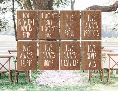 Wooden Signs Wedding Aisle Signs 1 Corinthians 13 Love is - Etsy